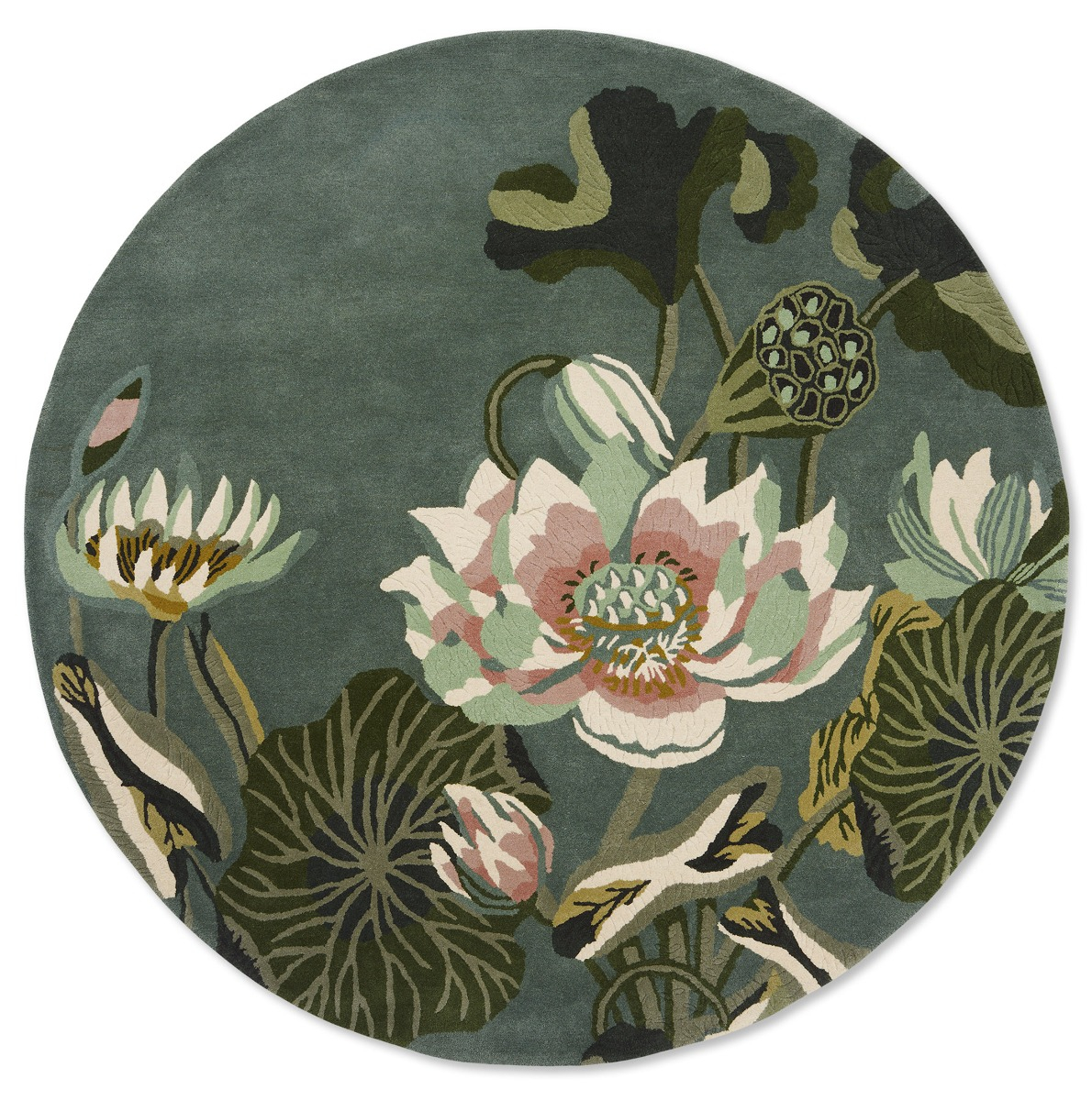 Waterlily middernachtvijver rond vloerkleed