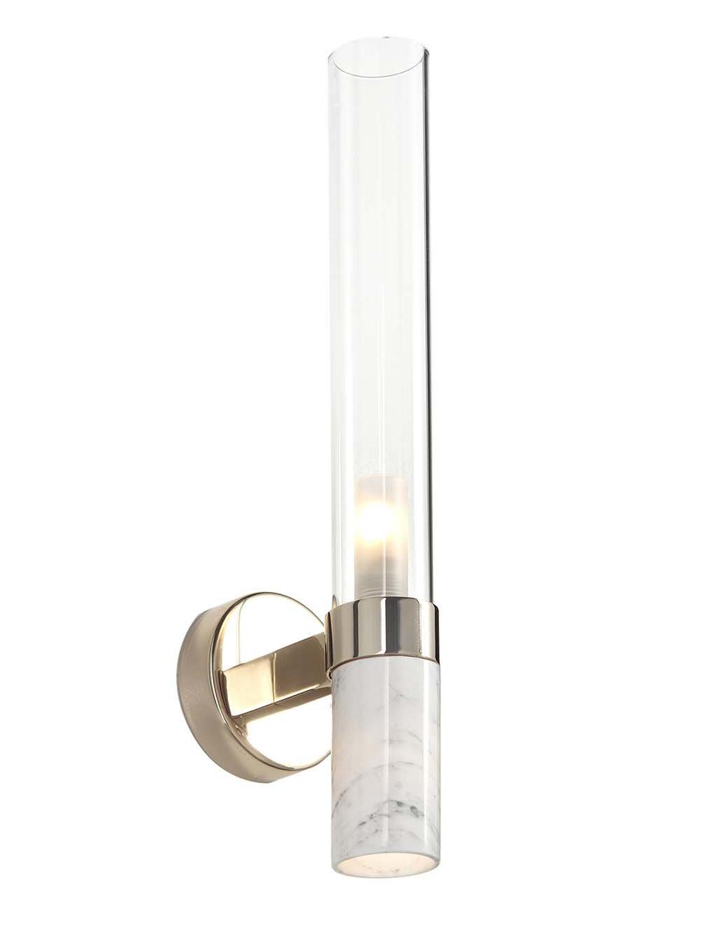 Carrara marmer en glazen wandlamp