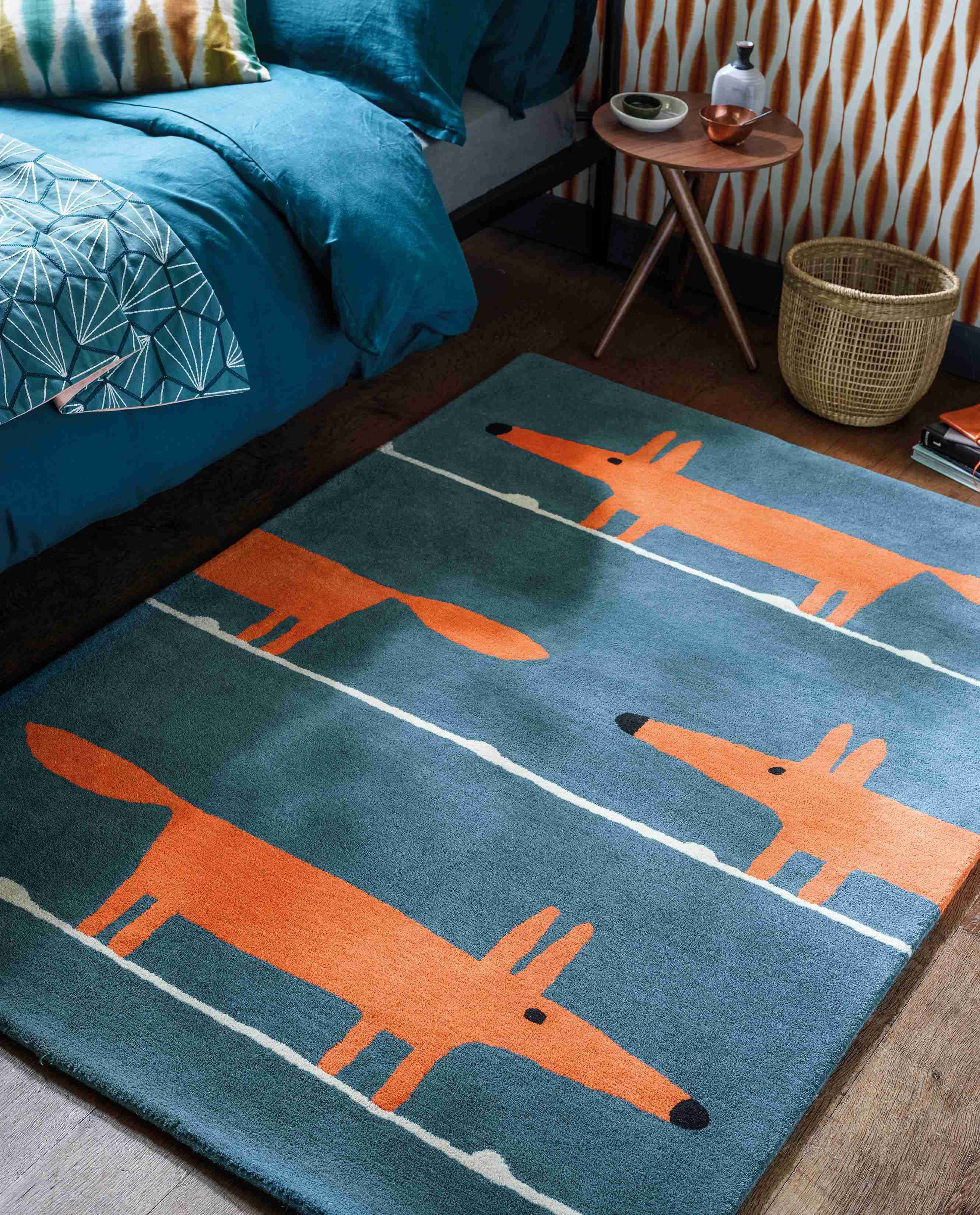 Mr Fox denim tapijt | Maat: 90 × 150 cm