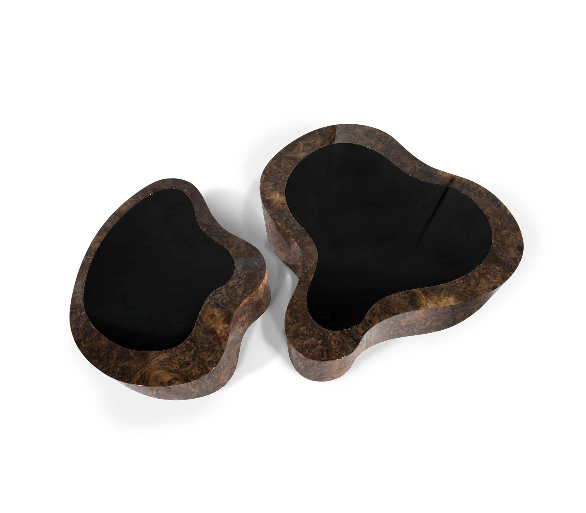 Ensemble de tables basses Crest en noyer