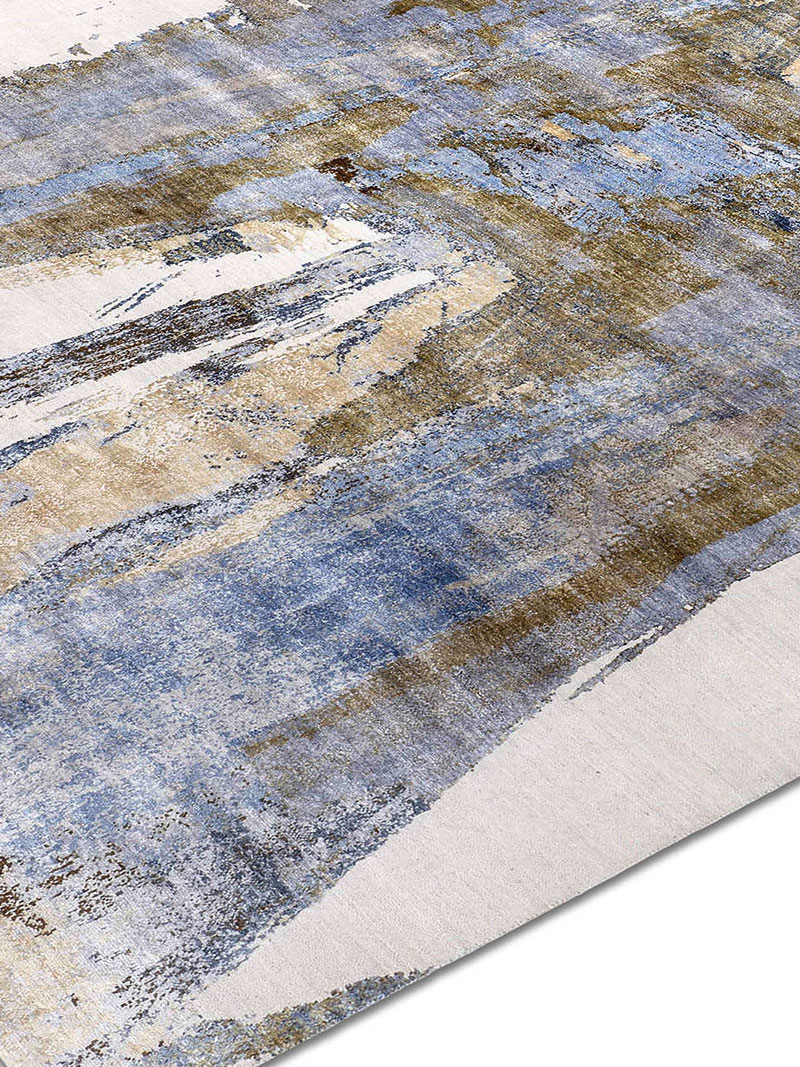 Tapis tissé main gris rouille
