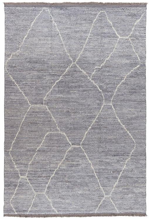Tapis berbère gris à poils longs