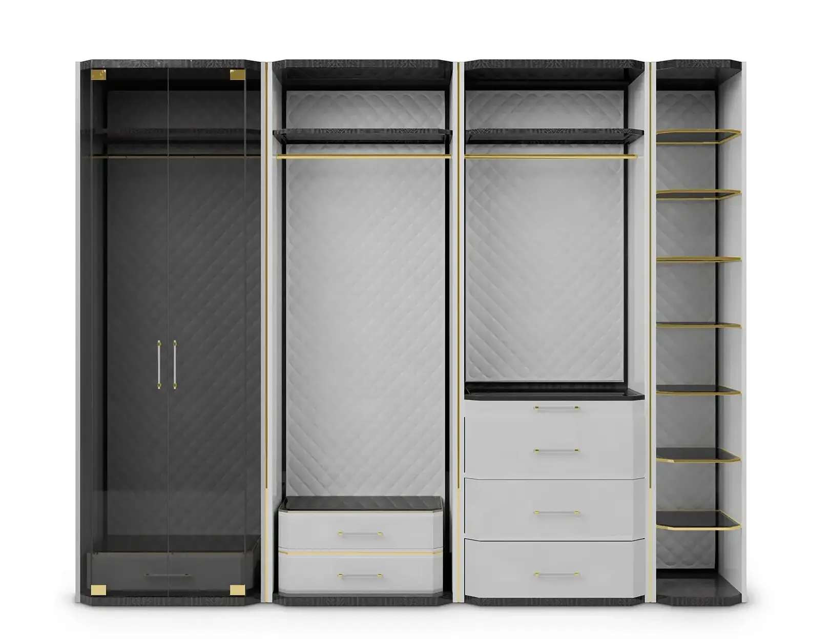 Armoire-penderie Cadence grise