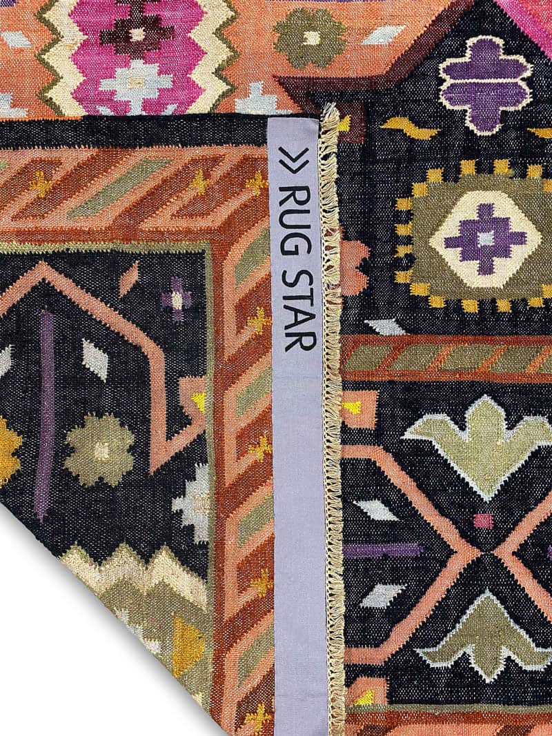 Tapis de luxe fait main Flatweave | Taille: 183 × 274 cm