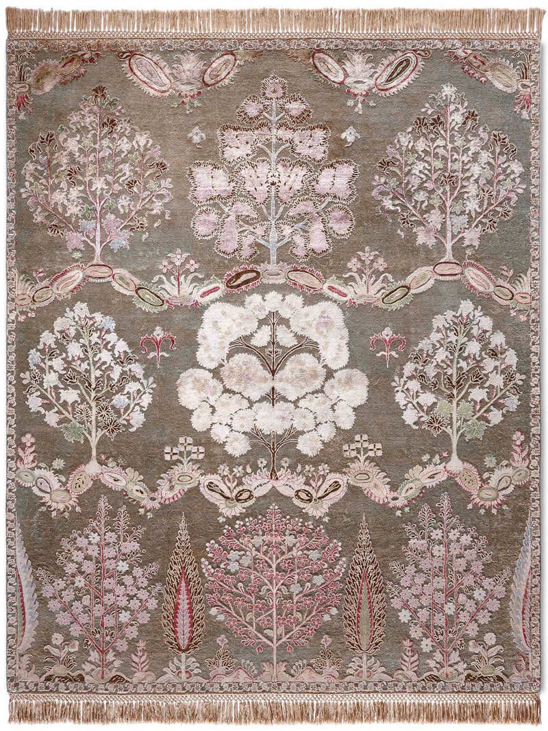 Tapis de luxe fait main Mughal