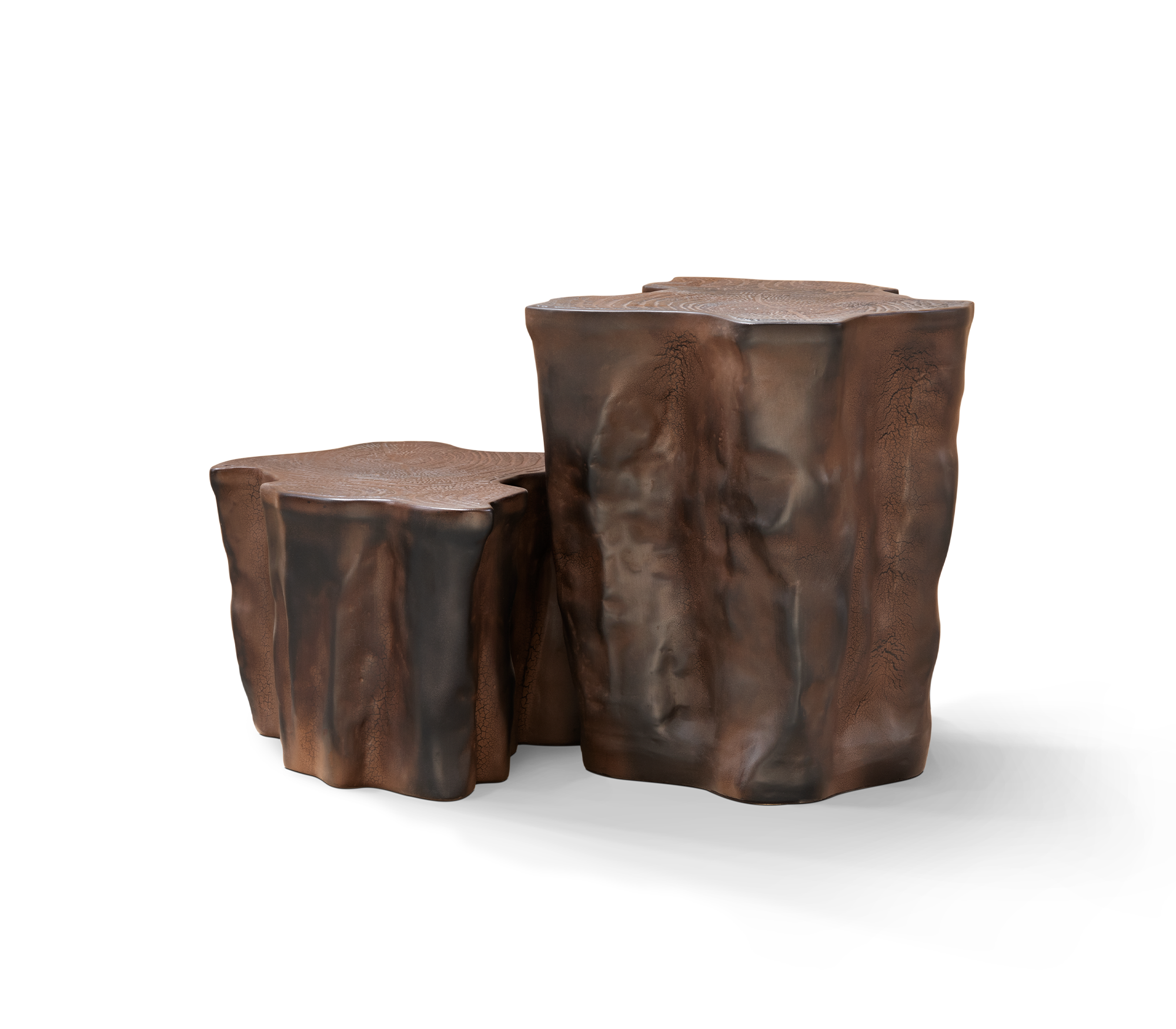 Table d’appoint Horizon en céramique brun foncé
