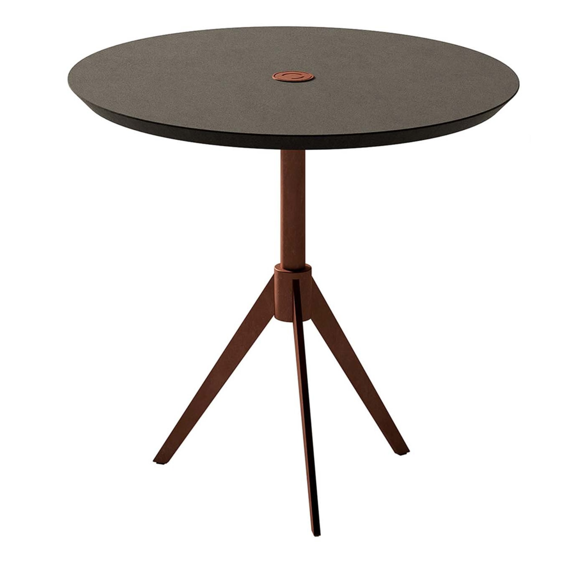 Zwart/bruine ronde salontafel
