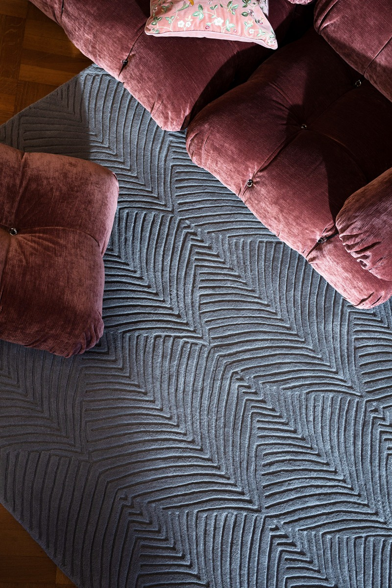 Tapis Folia gris froid