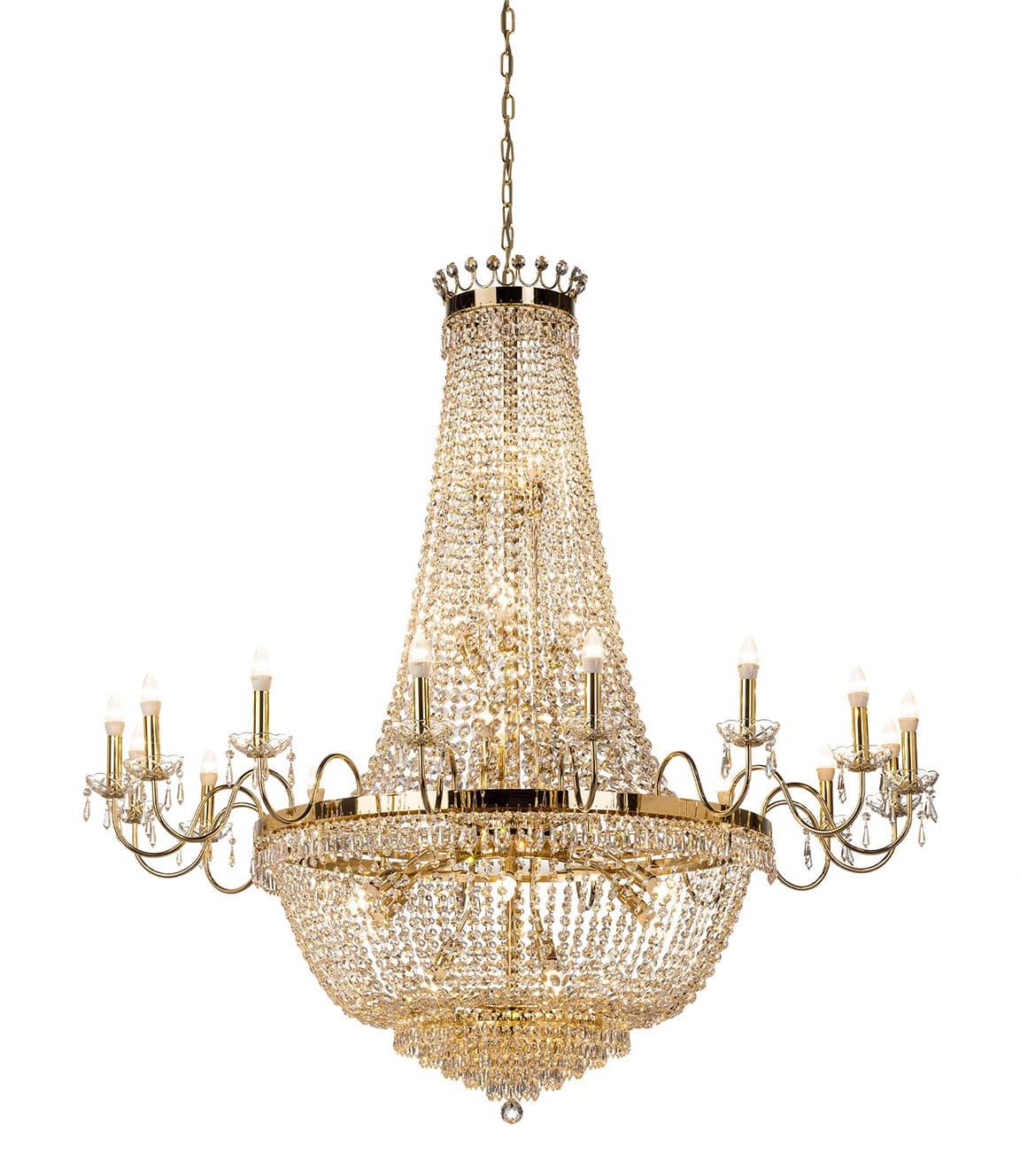 Lustre en cristal finition or doux