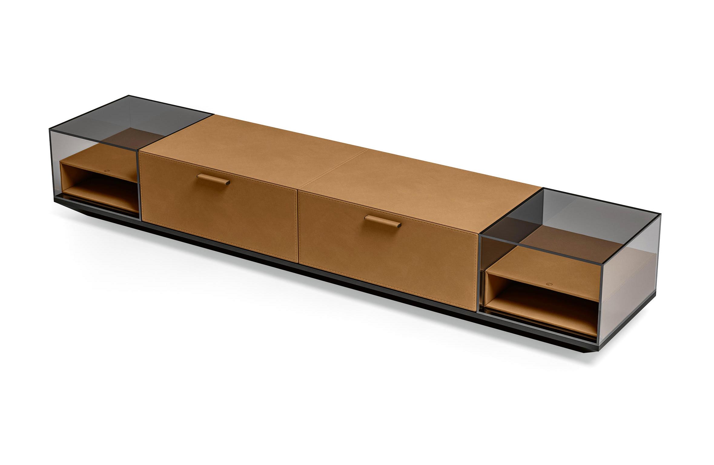 Leren tv-meubel | Afmetingen: B 260 cm