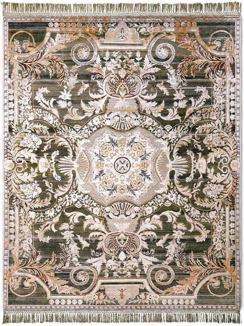 Azerbaijan silver luxe handgeknoopt tapijt | Maat: 305 × 427 cm