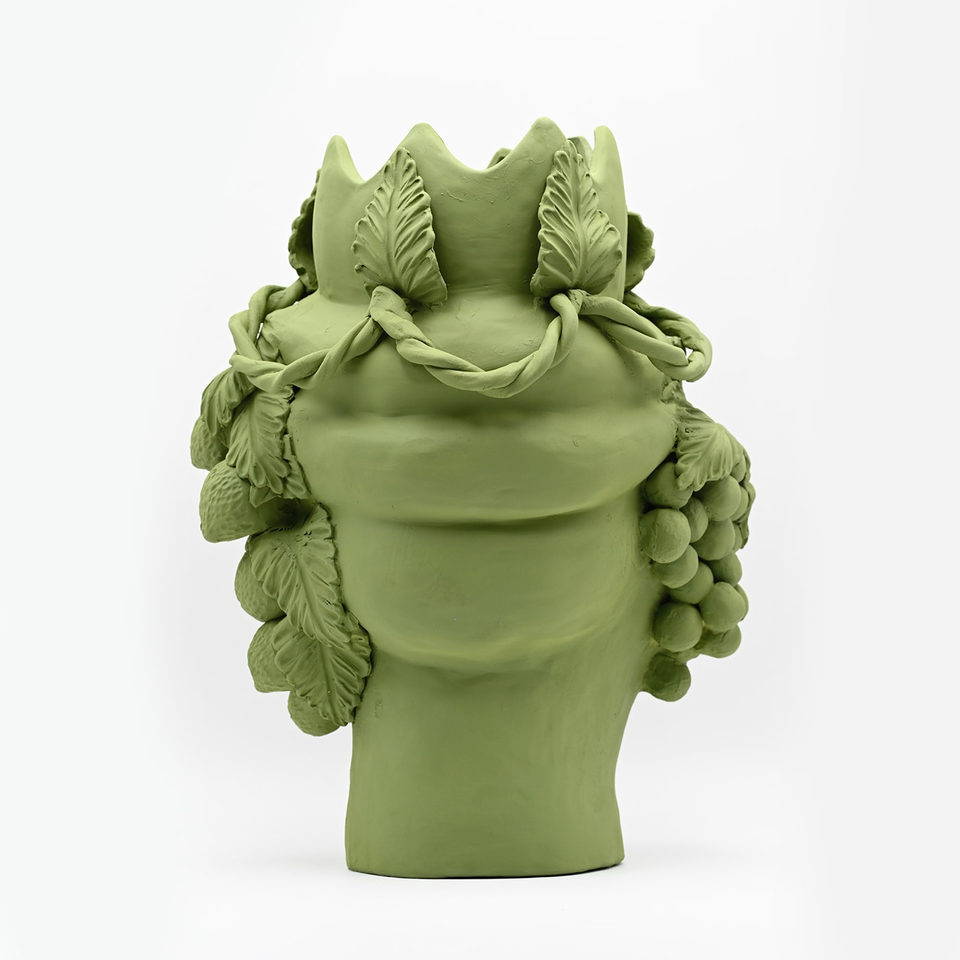 Moorkop groene matte sculptuur