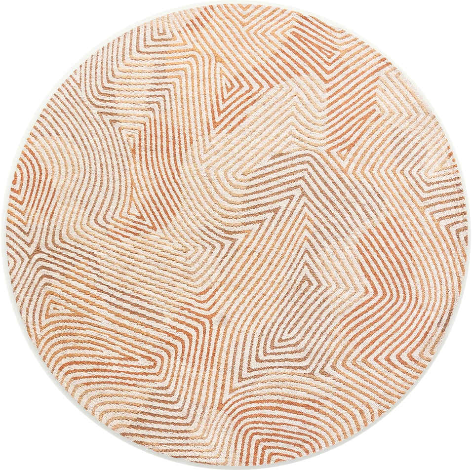 Yellow Hippy rond vloerkleed