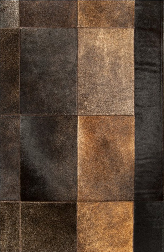 Tapis en peau de vache Tobaco Leaves | Taille: 200 × 290 cm