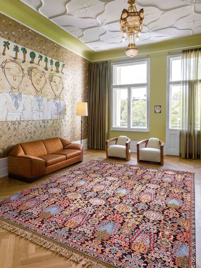 Tapis de luxe noué à la main Isfahan violet