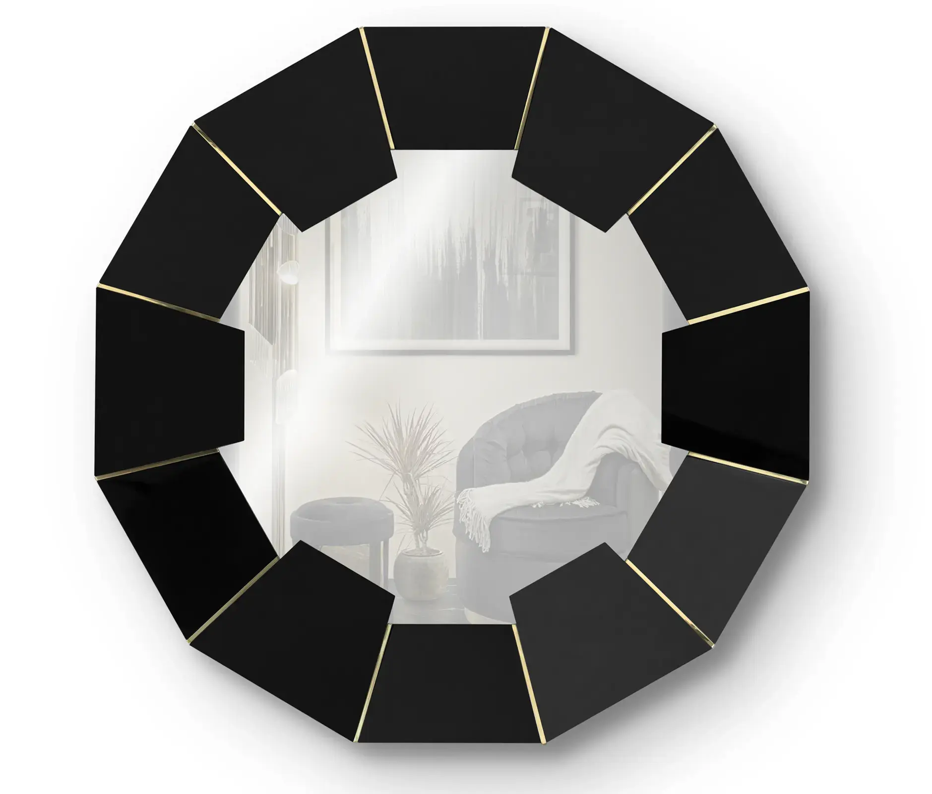 Miroir mural Radiance noir