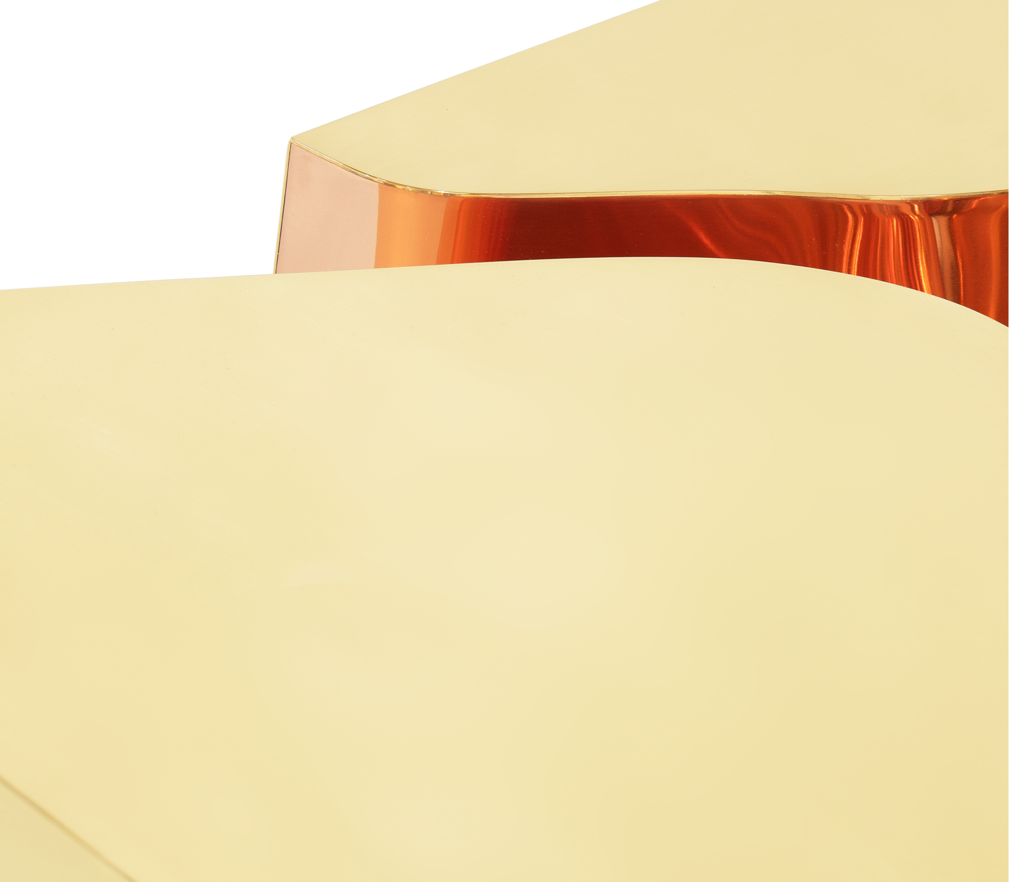 Table basse Fissure or cuivre