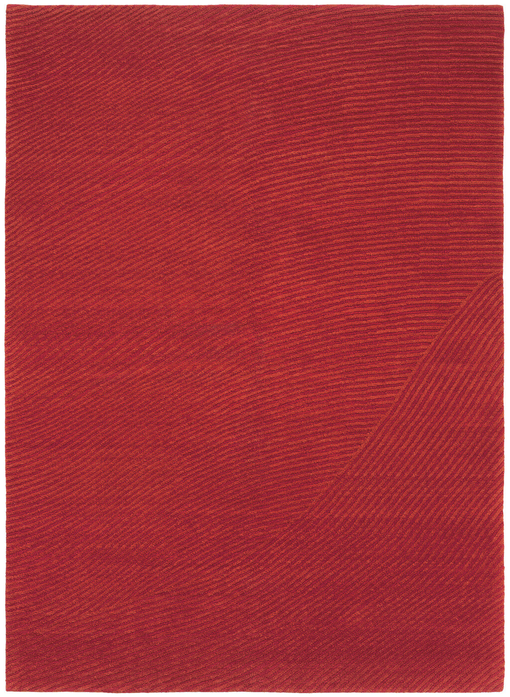 Waveline 2 rood vloerkleed | Maat: 300 × 400 cm