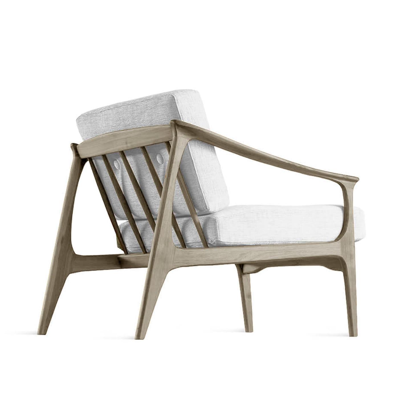 Fauteuil gris en noyer massif Quiete | Couleur: Linen UNICO NF184 04