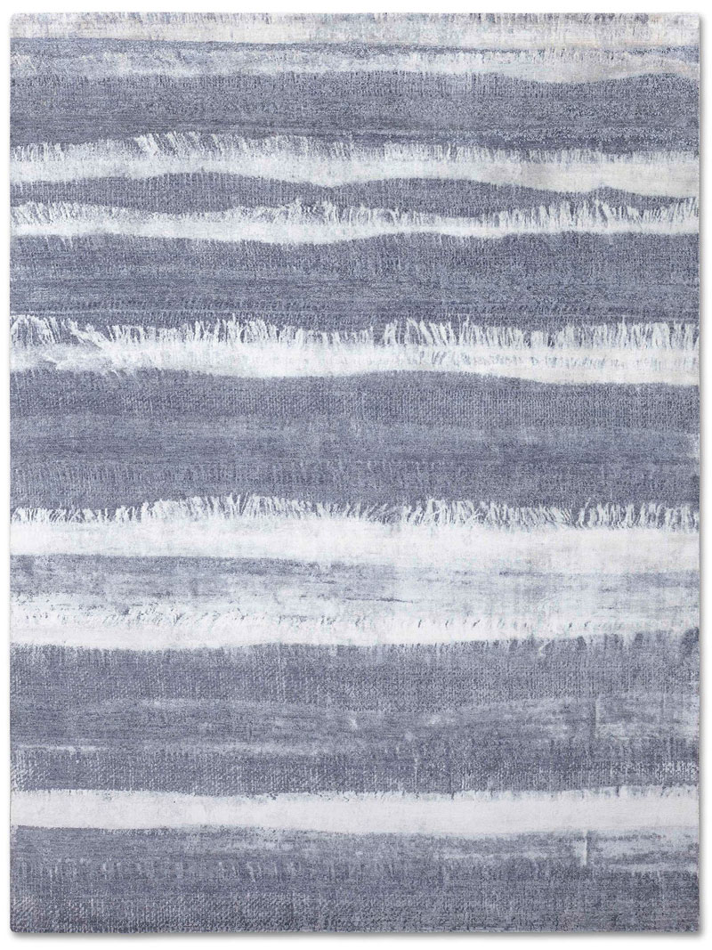 Blue / Grey handgemaakt luxe tapijt | Maat: 250 × 300 cm