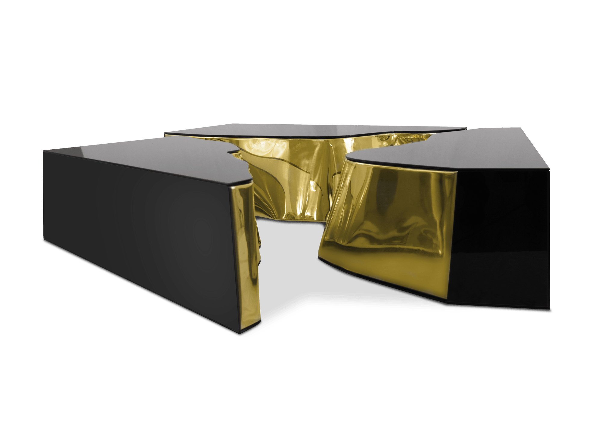 Table centrale Fissure noir or