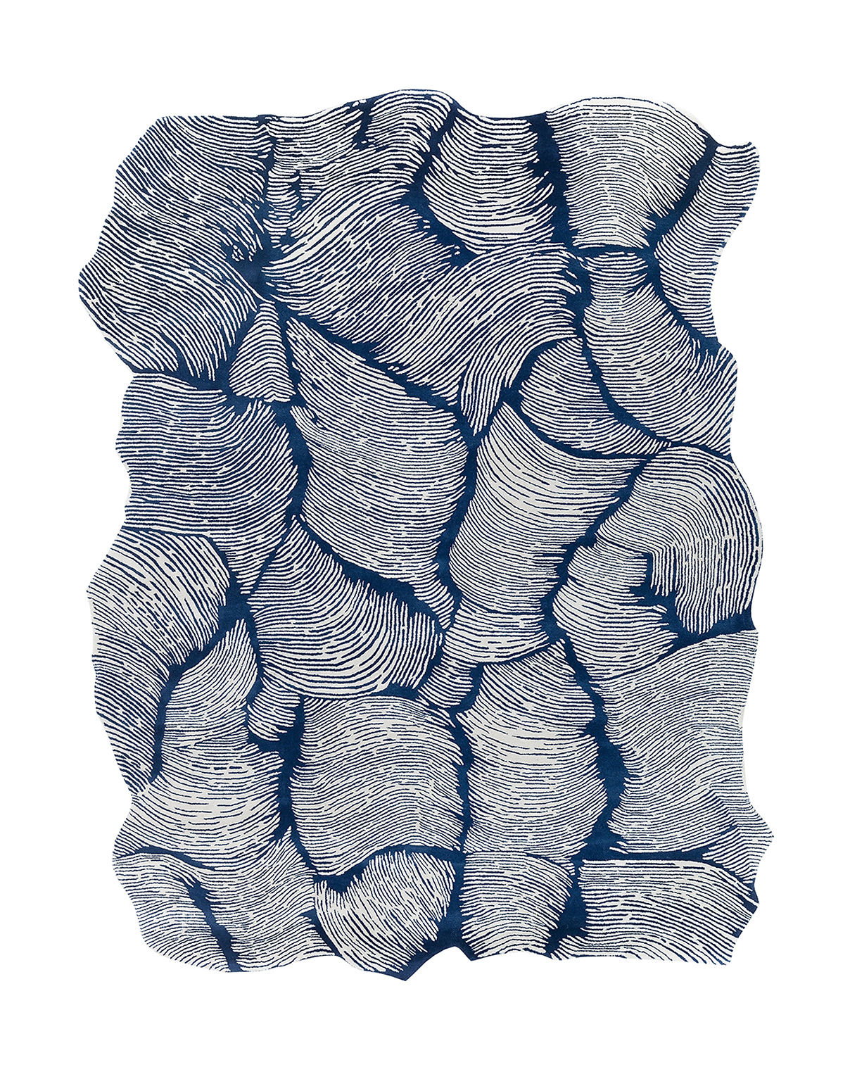 Designer blauw tapijt | Maat: 300 × 400 cm