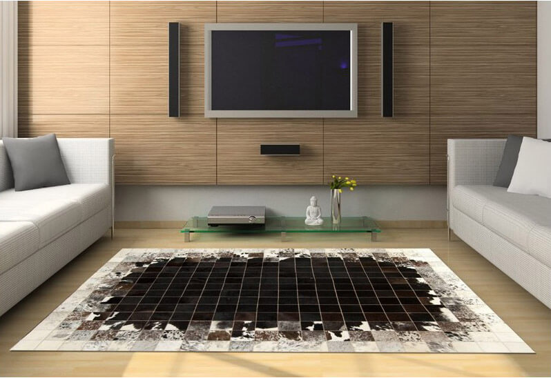 Mosaic koeienhuid tapijt | Maat: 100 × 160 cm