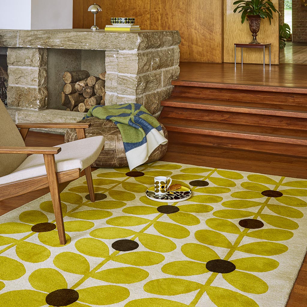 Tapis Sixties Stem jaune design | Taille: 120 × 180 cm