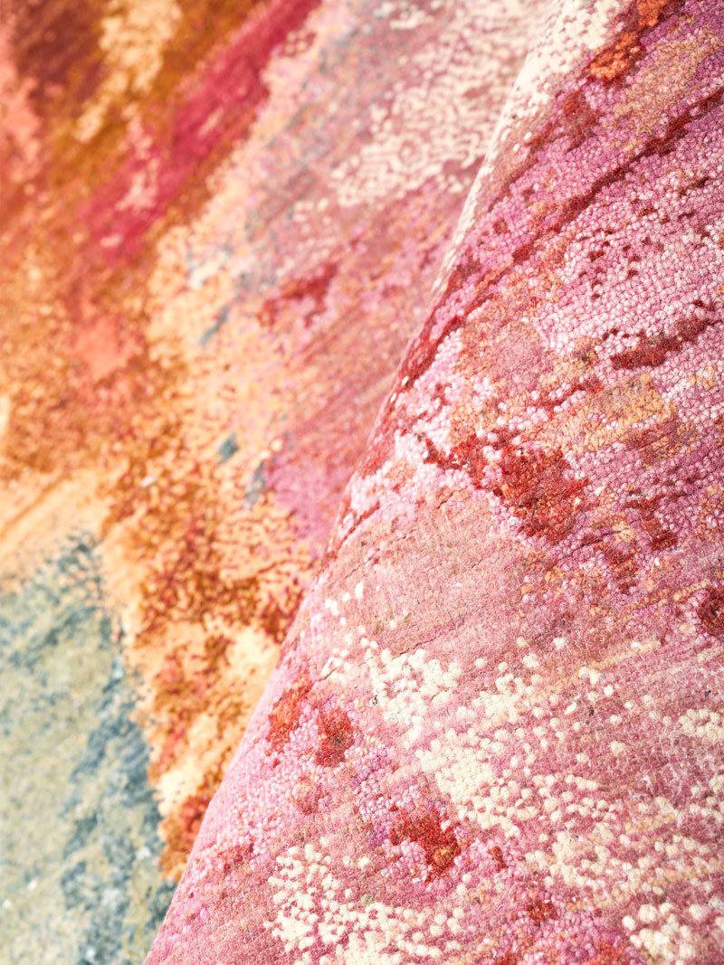 Red Sunset luxe handgeknoopt vloerkleed