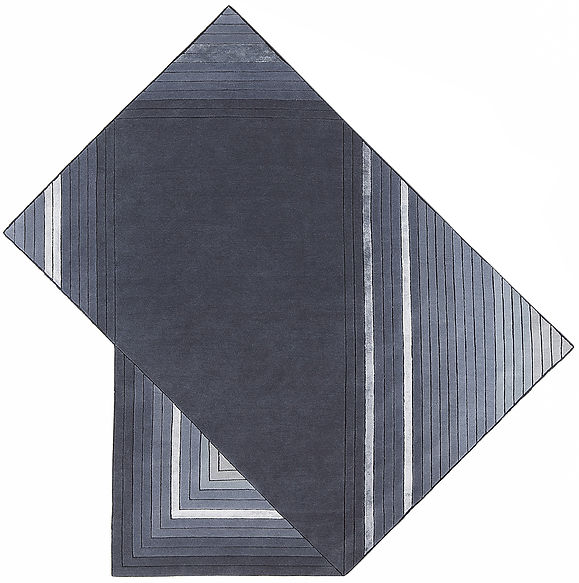 Hand-geknoopt geometrisch wol & viscose vloerkleed
