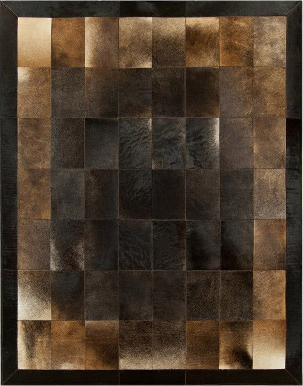 Tapis en peau de vache Tobaco Leaves | Taille: 200 × 290 cm
