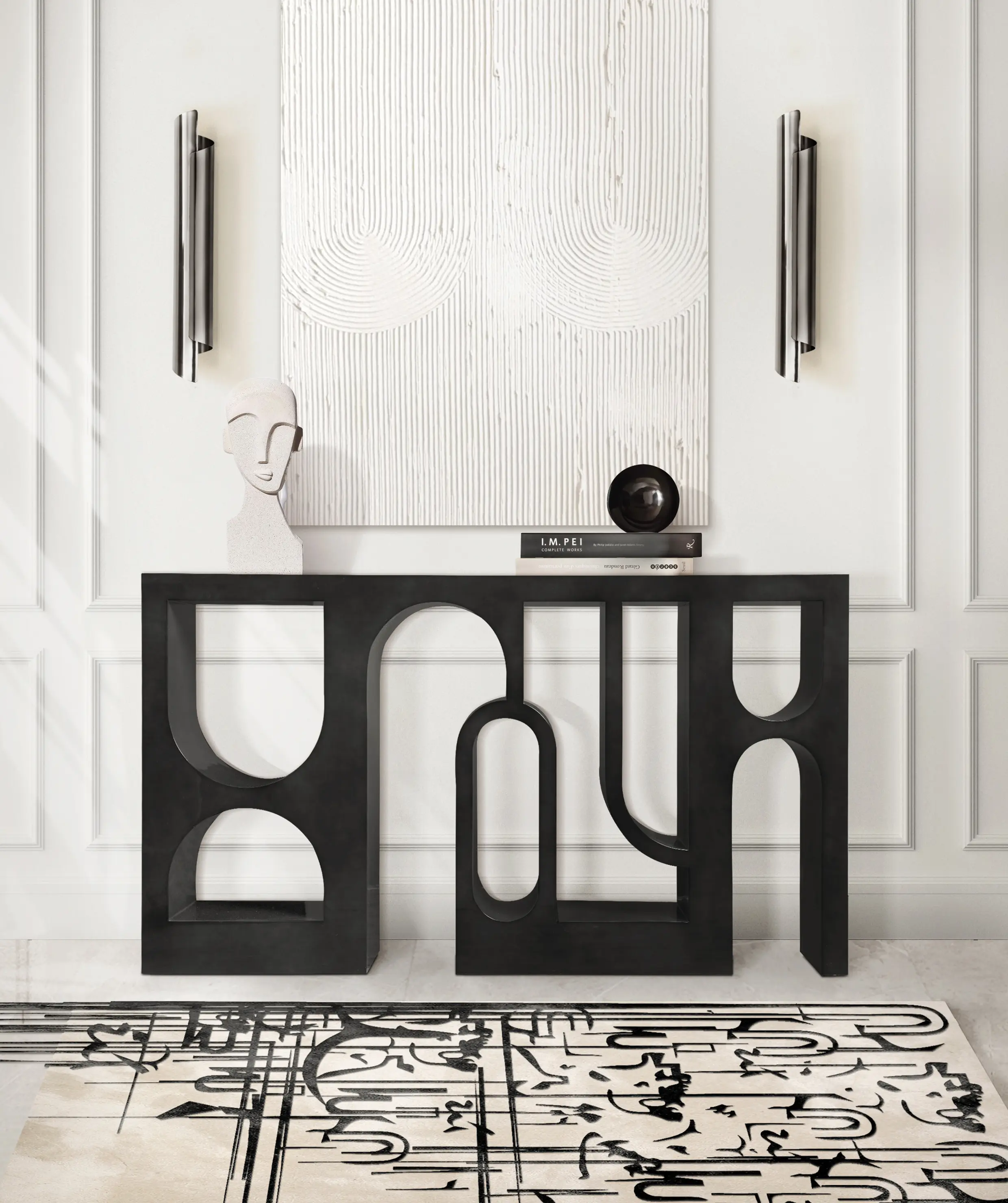 Glanzend zwarte premium console
