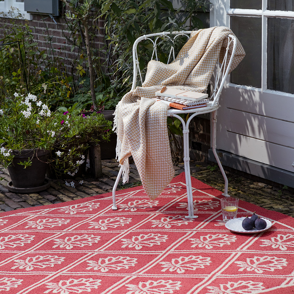 LA Porchester klaprood outdoor vloerkleed