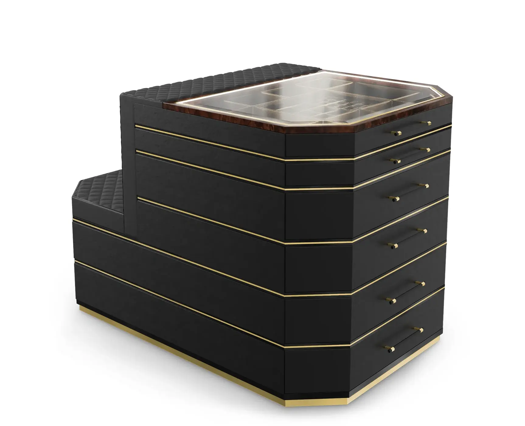 Îlot de rangement Cadence noir