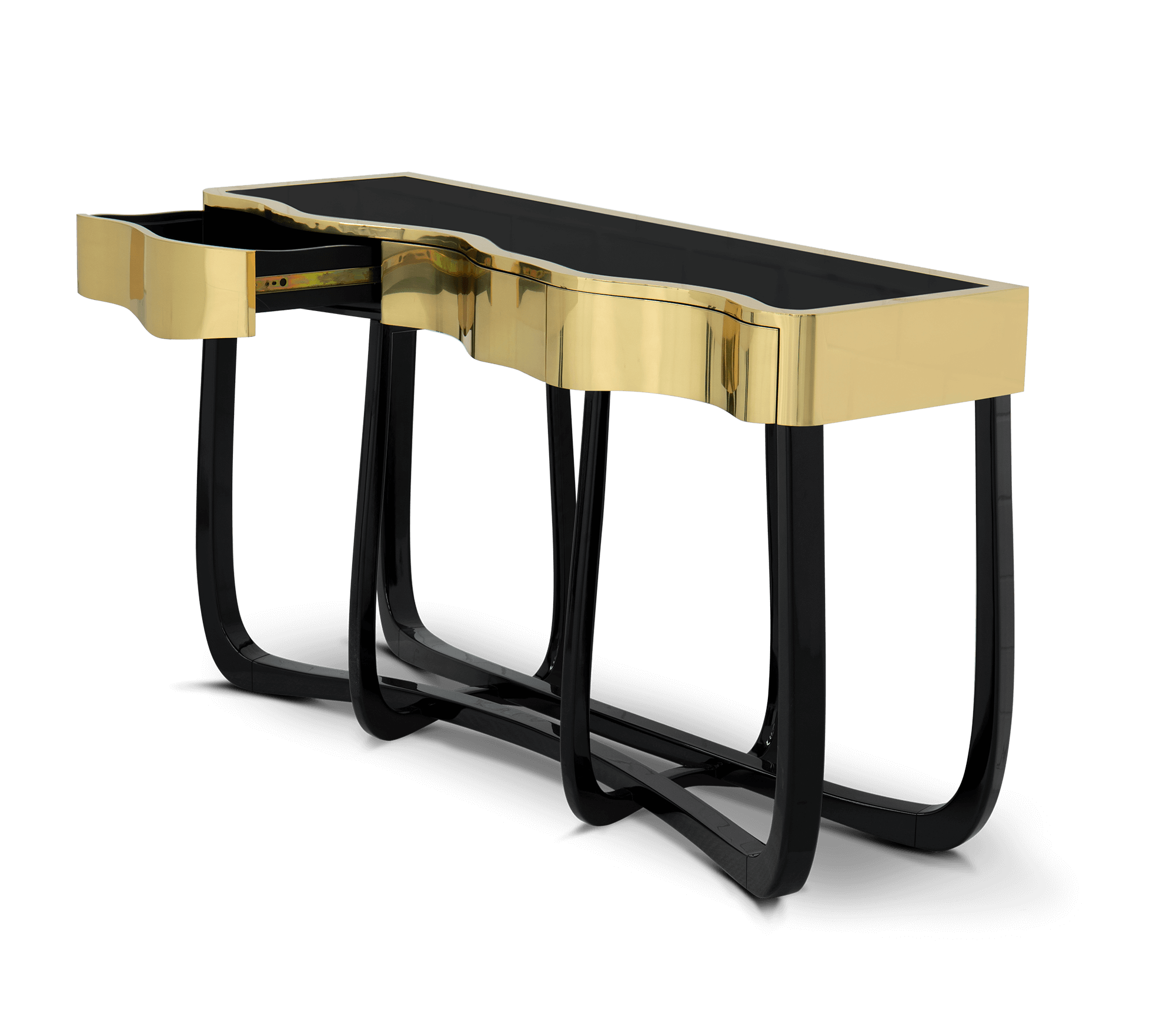 Console dorée Serpentine