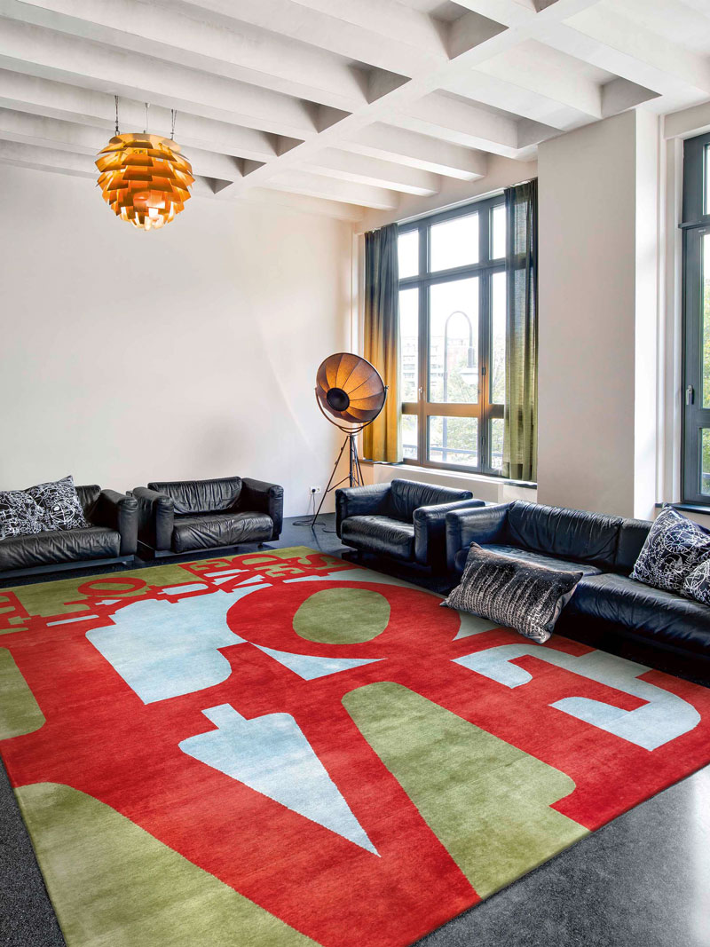Tapis de luxe noué à la main All You Need Is Love