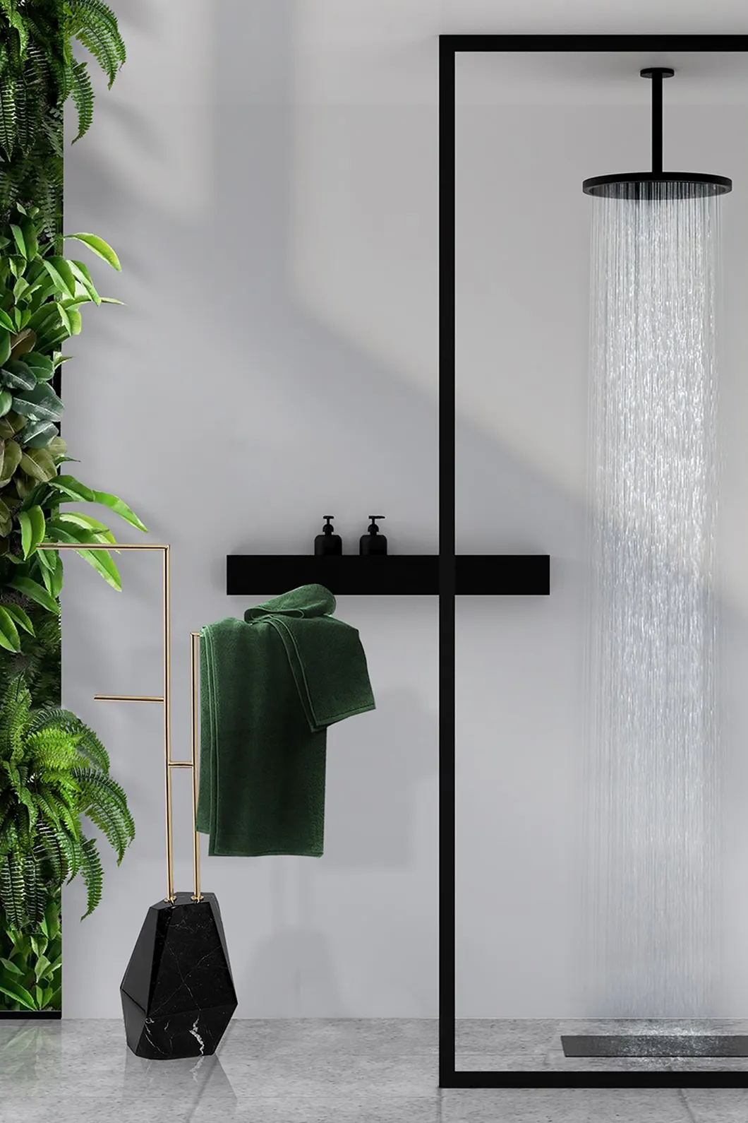 Brilliance zwart handdoekrek