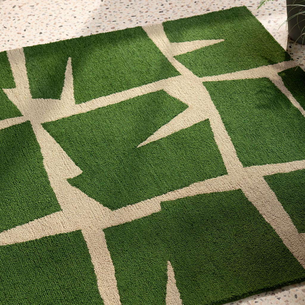 Moqui groen outdoor vloerkleed | Maat: 250 × 350 cm