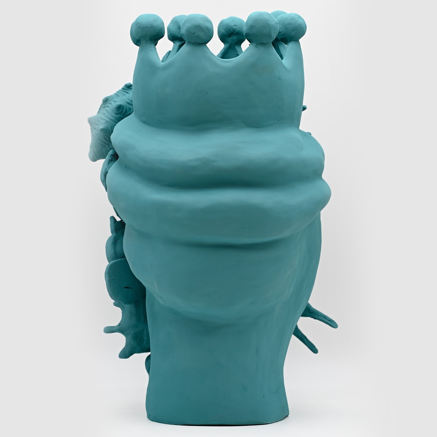 Moorkop petrol handgemaakte sculptuur
