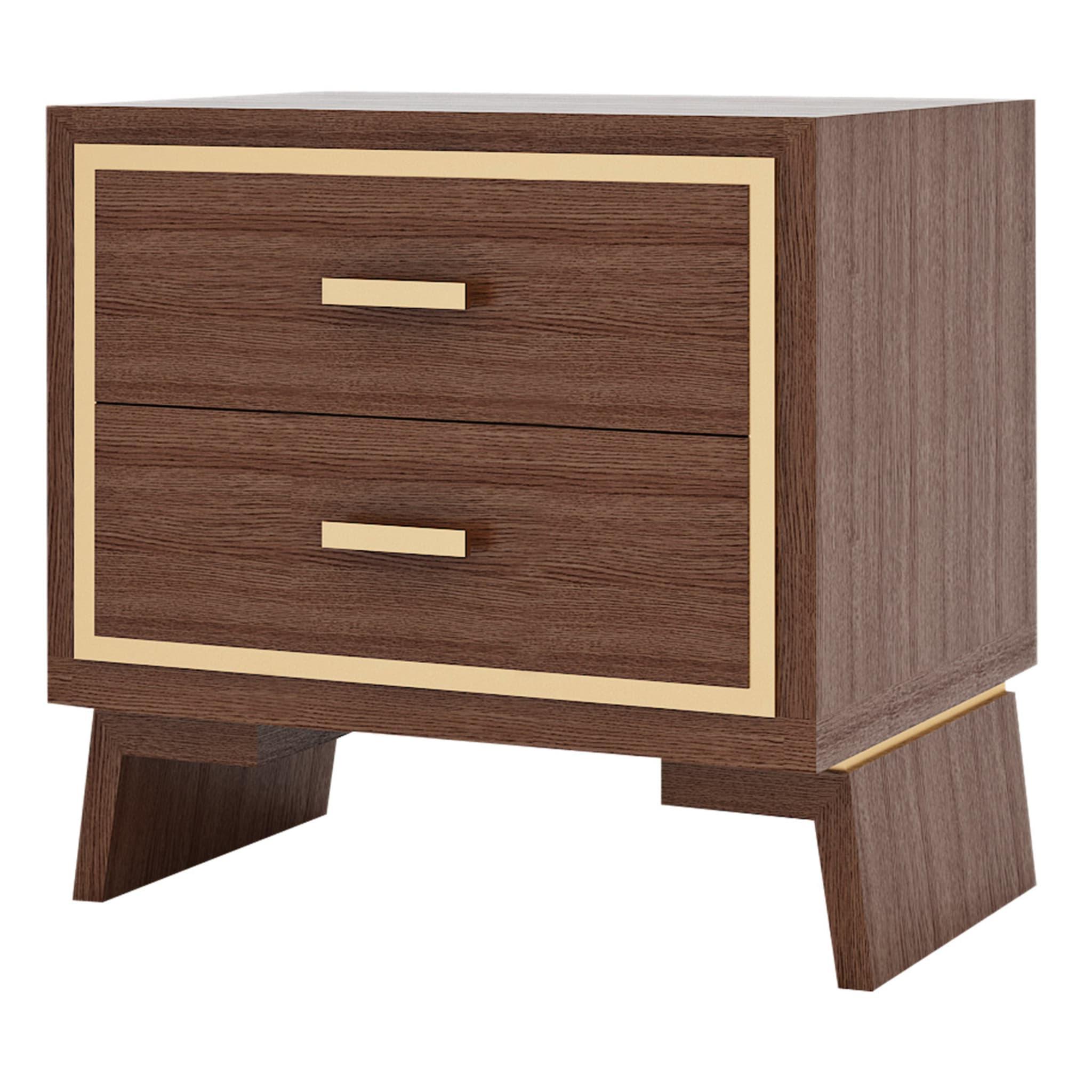 Table de nuit italienne en bois Hamptons | Configuration: 2 lades