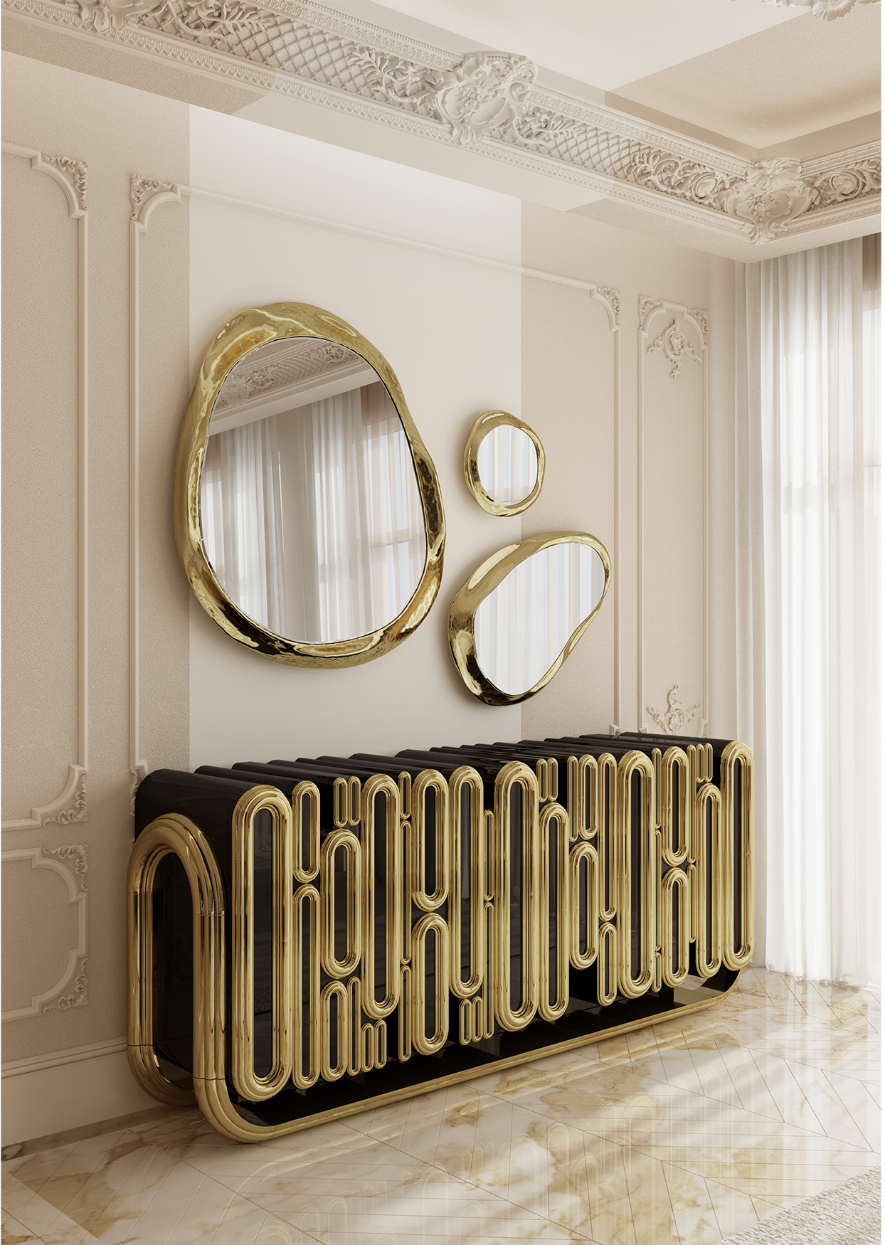 Ellipse goud dressoir