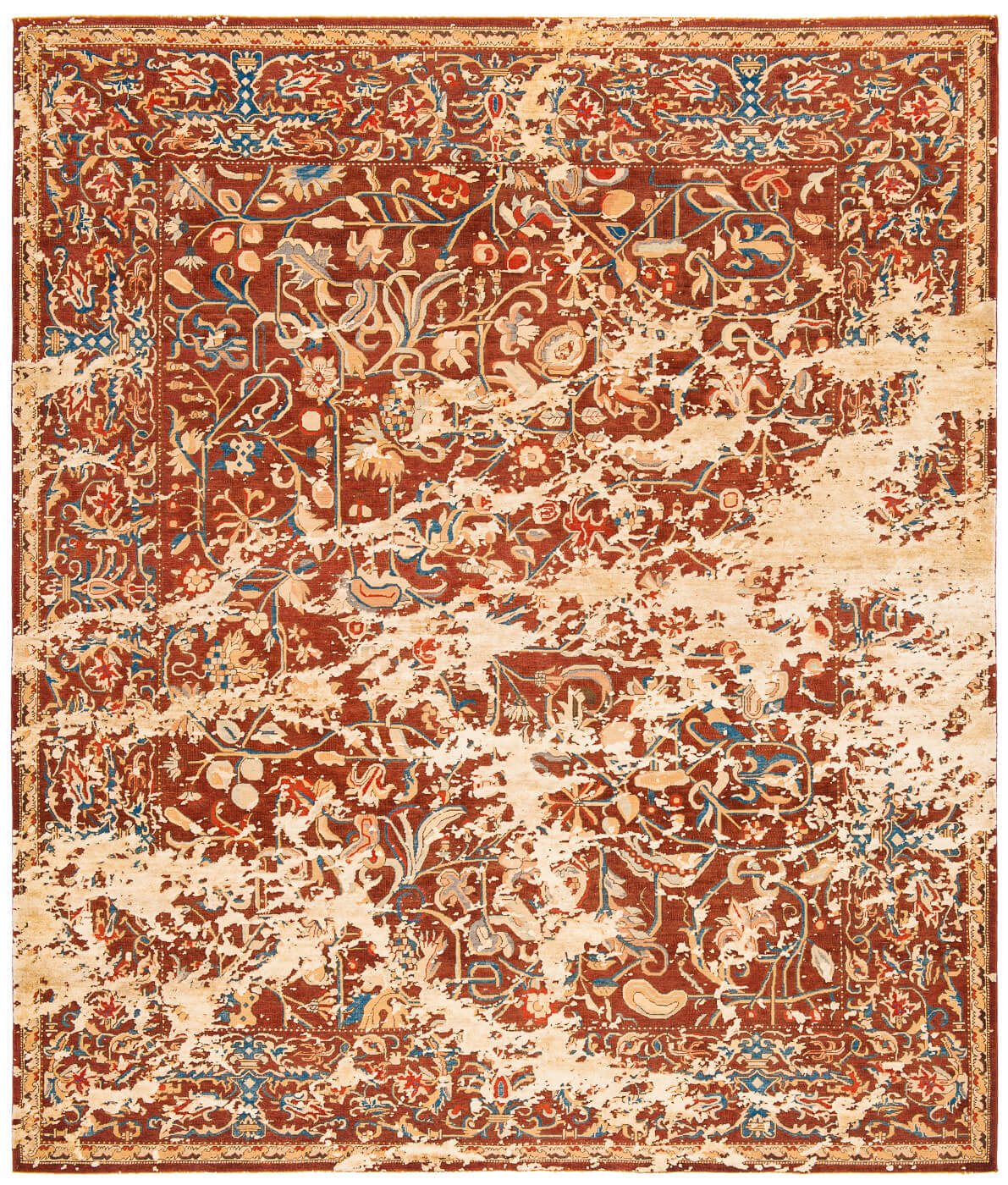 Tapis Gulfarang Bond beige en soie