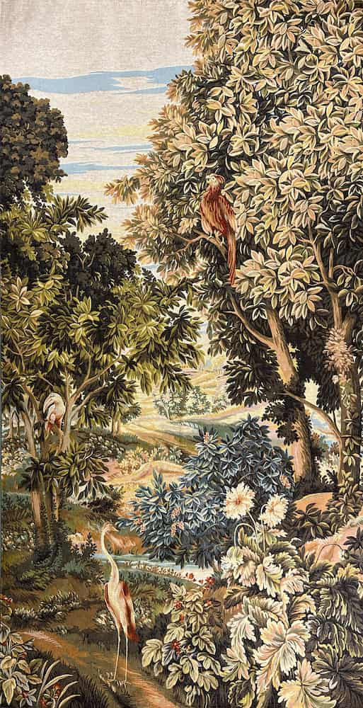 Tapisserie murale Verdure aux oiseaux