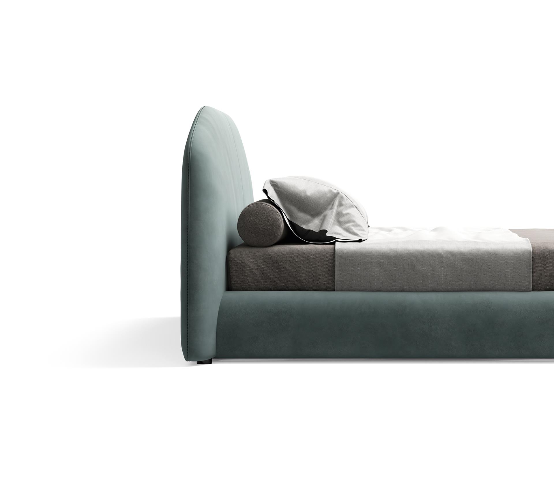 Bed met verborgen poten en hoofdbord