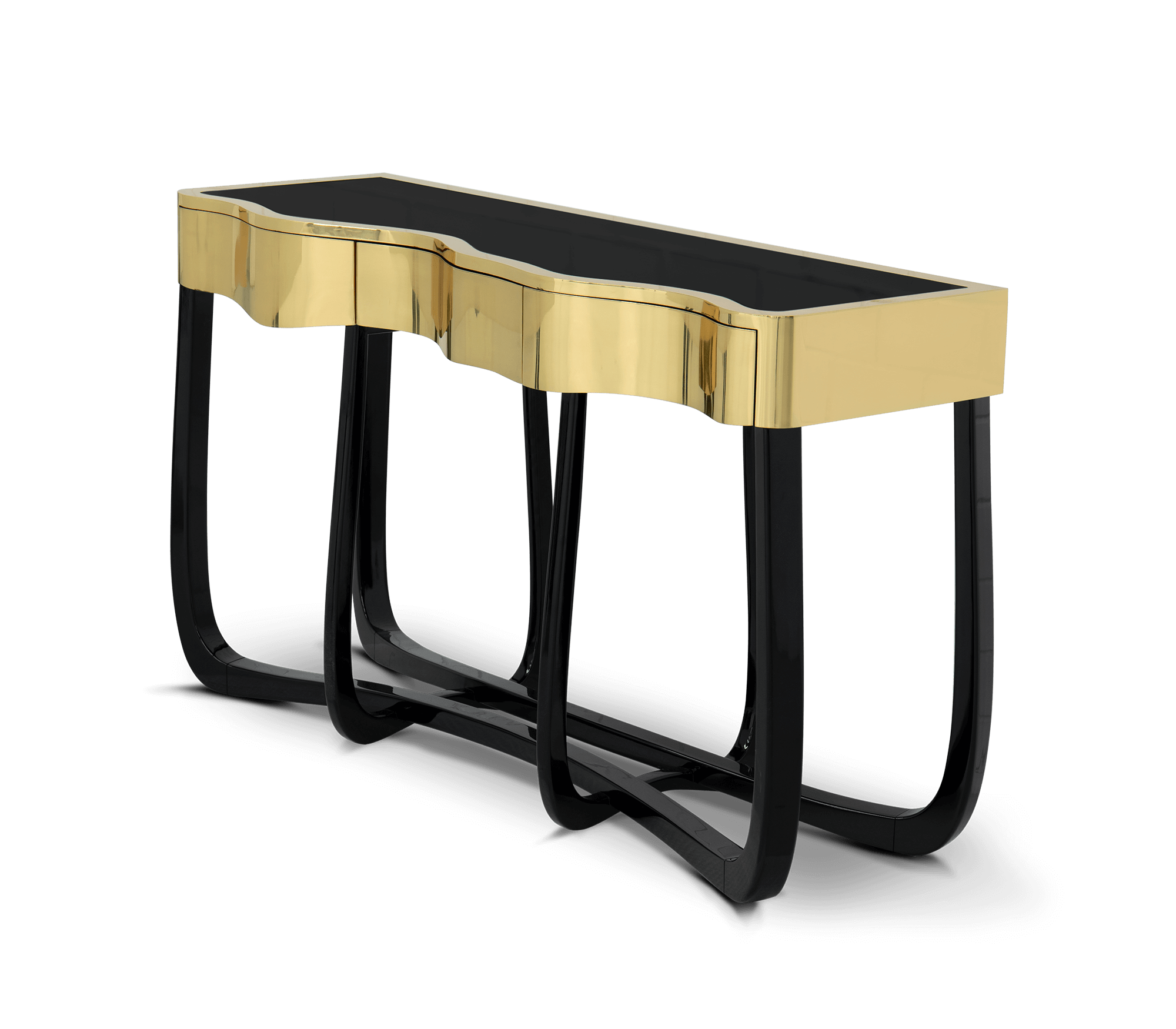 Console dorée Serpentine