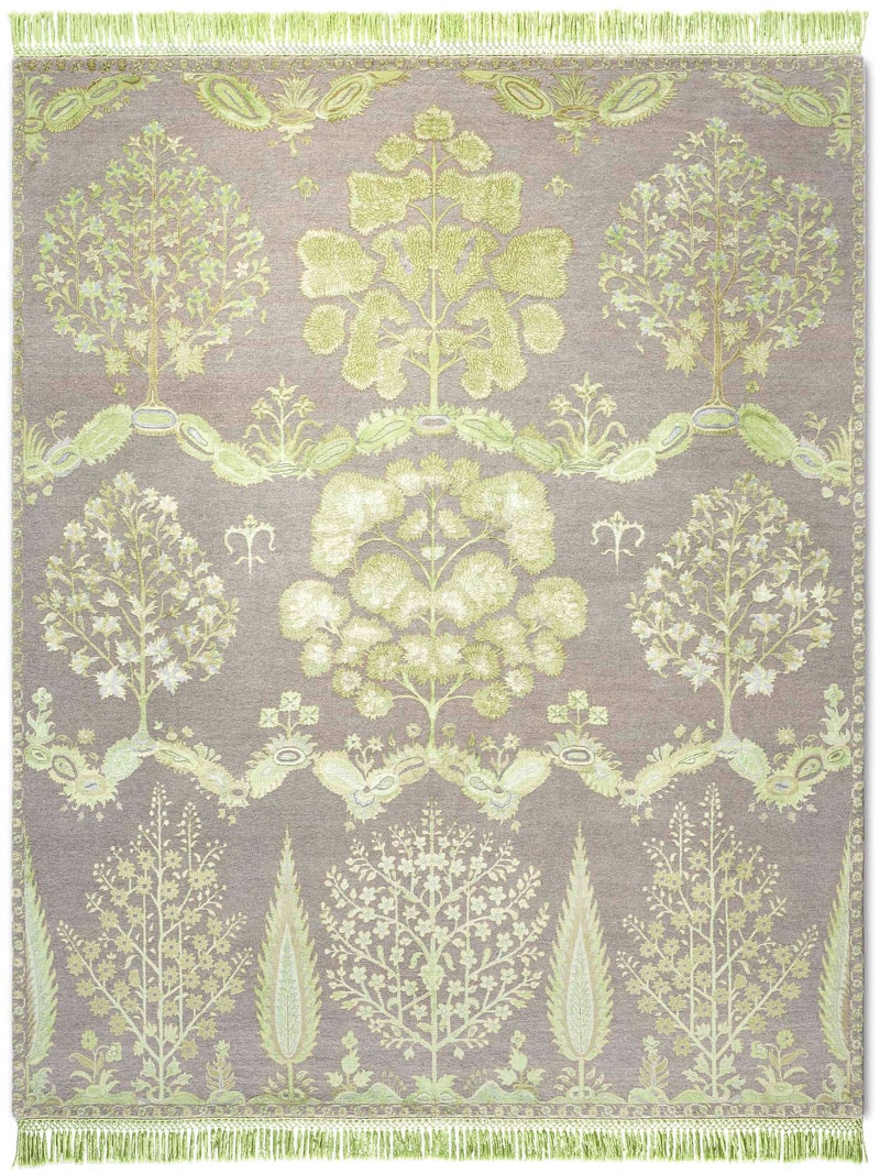 Mughal groen handgemaakt luxe vloerkleed | Maat: 250 × 300 cm