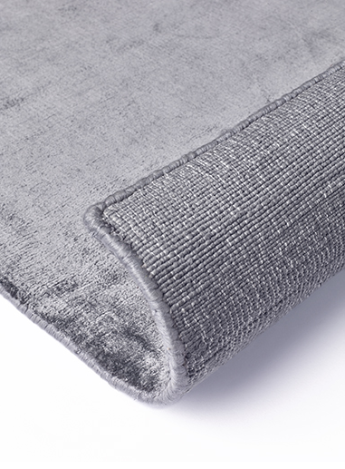 Effen viscose grijs vloerkleed