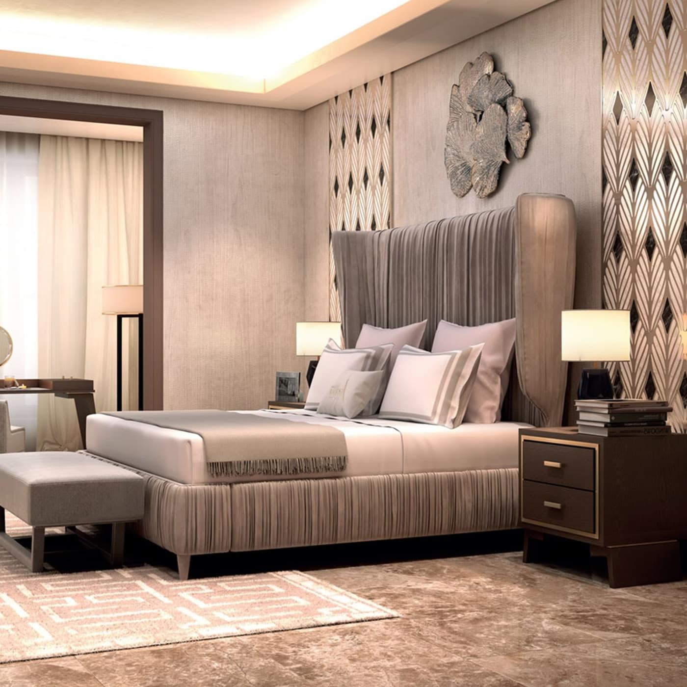 Table de nuit italienne en bois Hamptons | Configuration: 2 lades