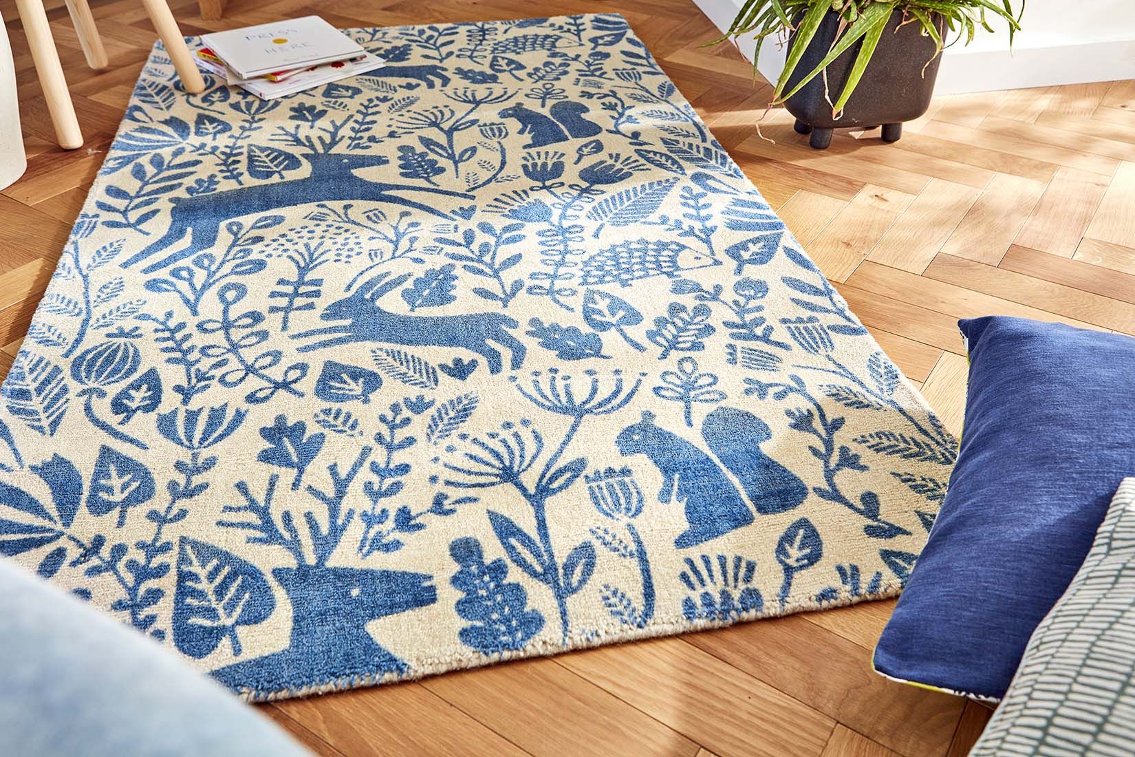 Kelda kobalt tapijt | Maat: 120 × 180 cm