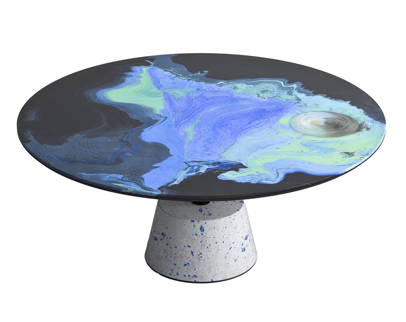 Astraliti ronde metalen salontafel